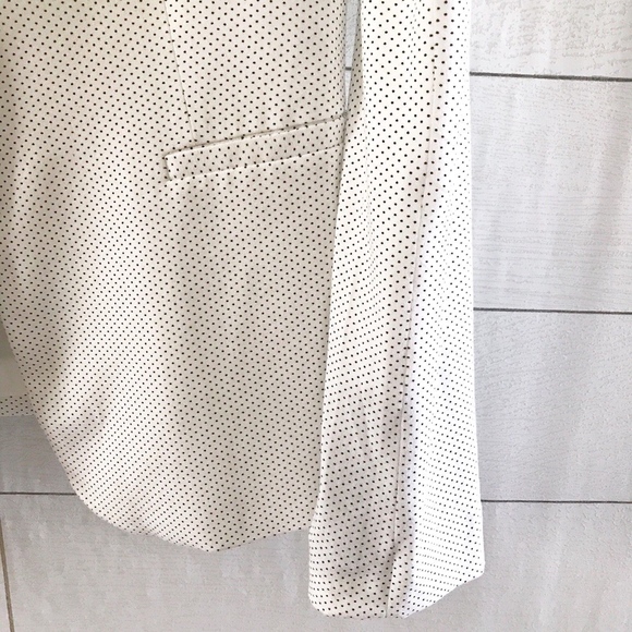 Zara White Black Polka Dot Boyfriend Blazer - Picture 5 of 8